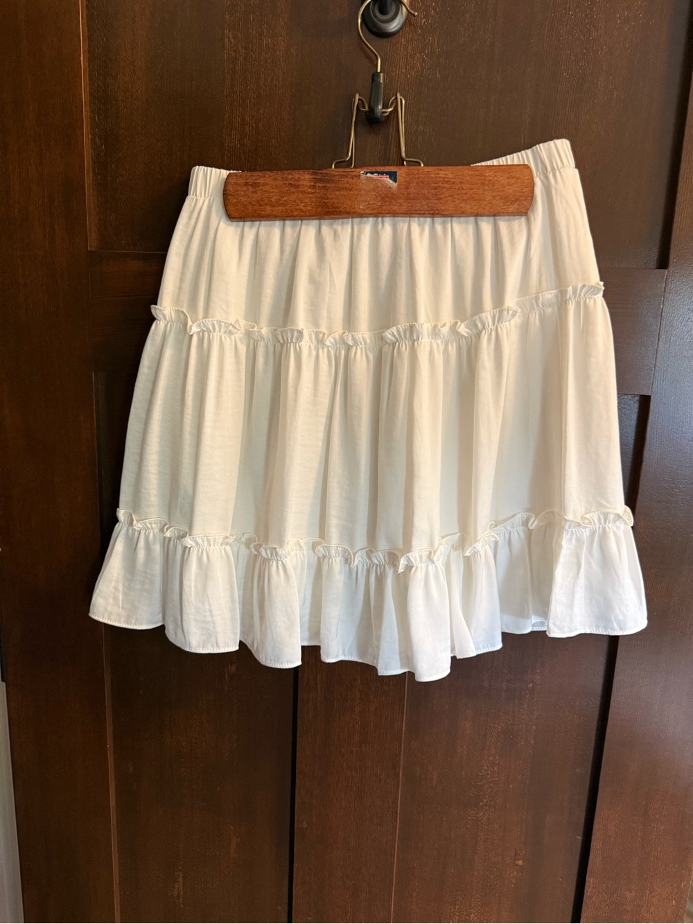 Naked Zebra- Classic White Tiered Ruffle Skirt - Women's Size Small